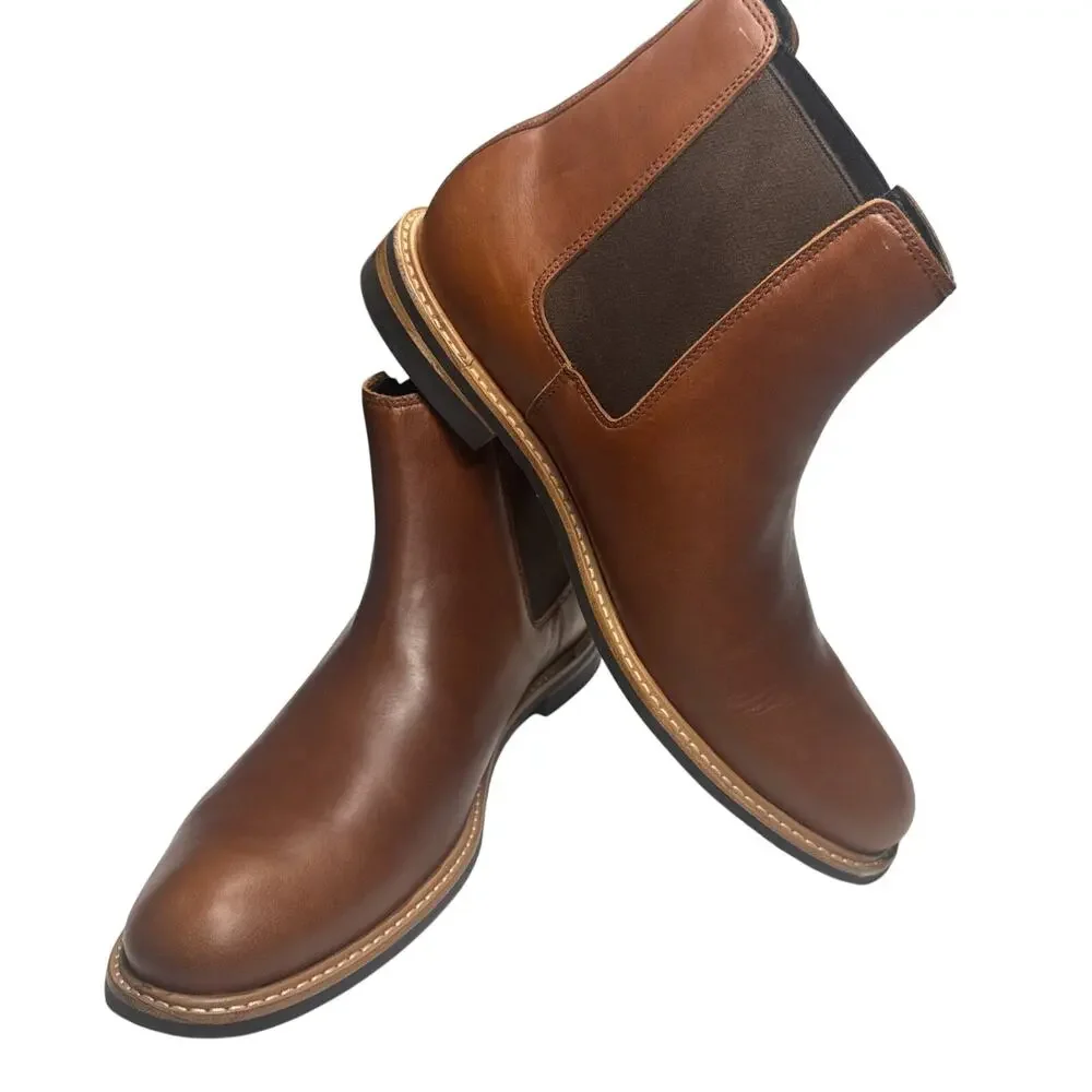 Nisolo All-Weather Chelsea Boots Men’s 13 Brandy Brown Leather Pull-On NEW